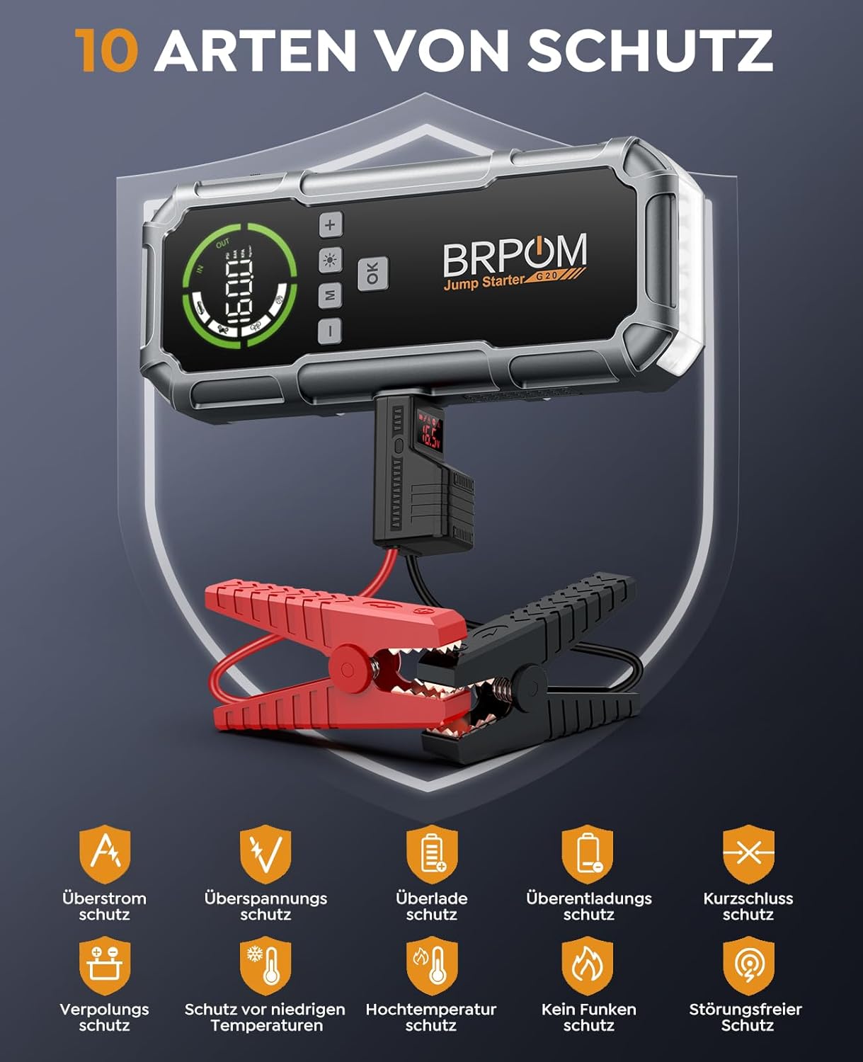 Thumbnail 6 de BRPOM Starthilfe Powerbank 8000A 26800mAh mit Kompressor
