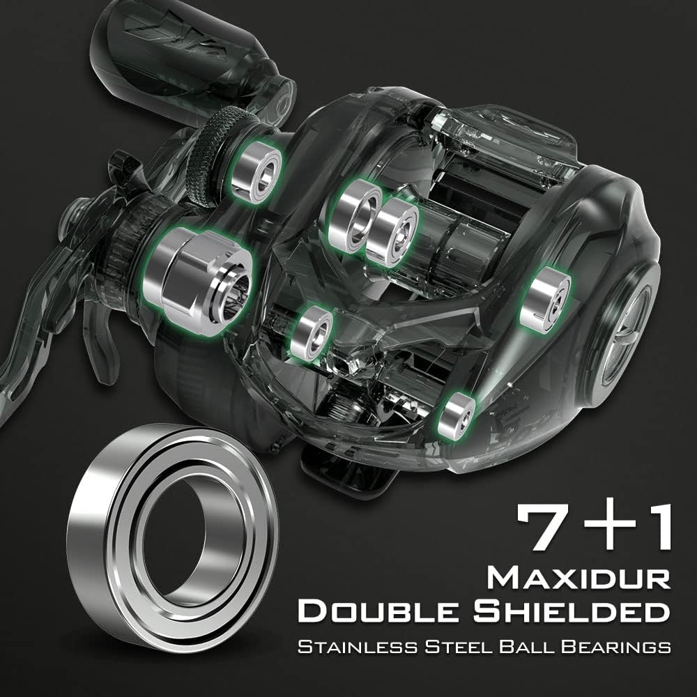Thumbnail 6 de KastKing Spartacus II Baitcasting Fishing Reel (6 oz) with 17.6 LB Carbon Fiber Drag and 7.2:1 Gear Ratio
