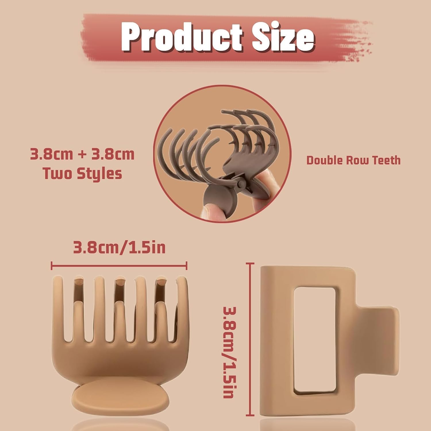 Detalle de Aucuu 8 Pezzi Mini Mollette Capelli Donna – Mollettone Antiscivolo con Denti a Doppia Riga
