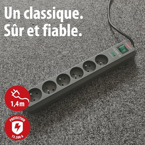 Detalle de Brennenstuhl Bloc multiprise Eco-Line 6 prises en quinconce – 1,5 m, H05VV-F