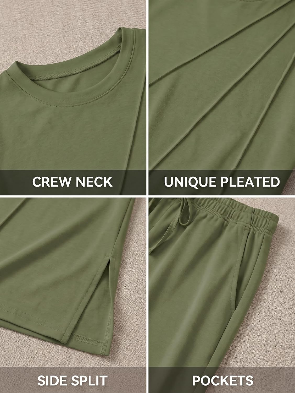 Thumbnail 5 de Famulily Womens Full Set Tracksuit: Pleated Top & Cropped Wide-Leg Trousers
