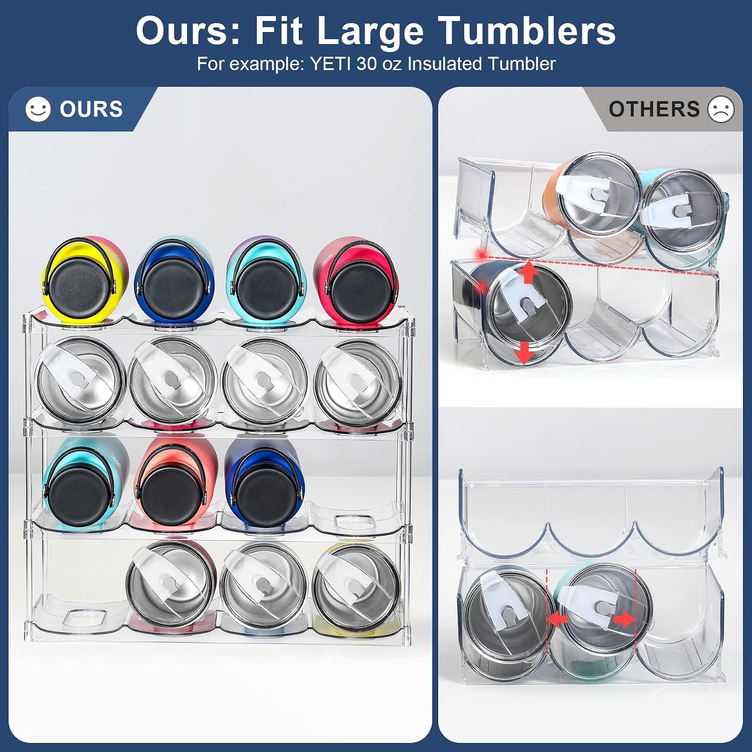 Detalle 2 de LARGER Compartment 4-Tier Water Bottle Organizer