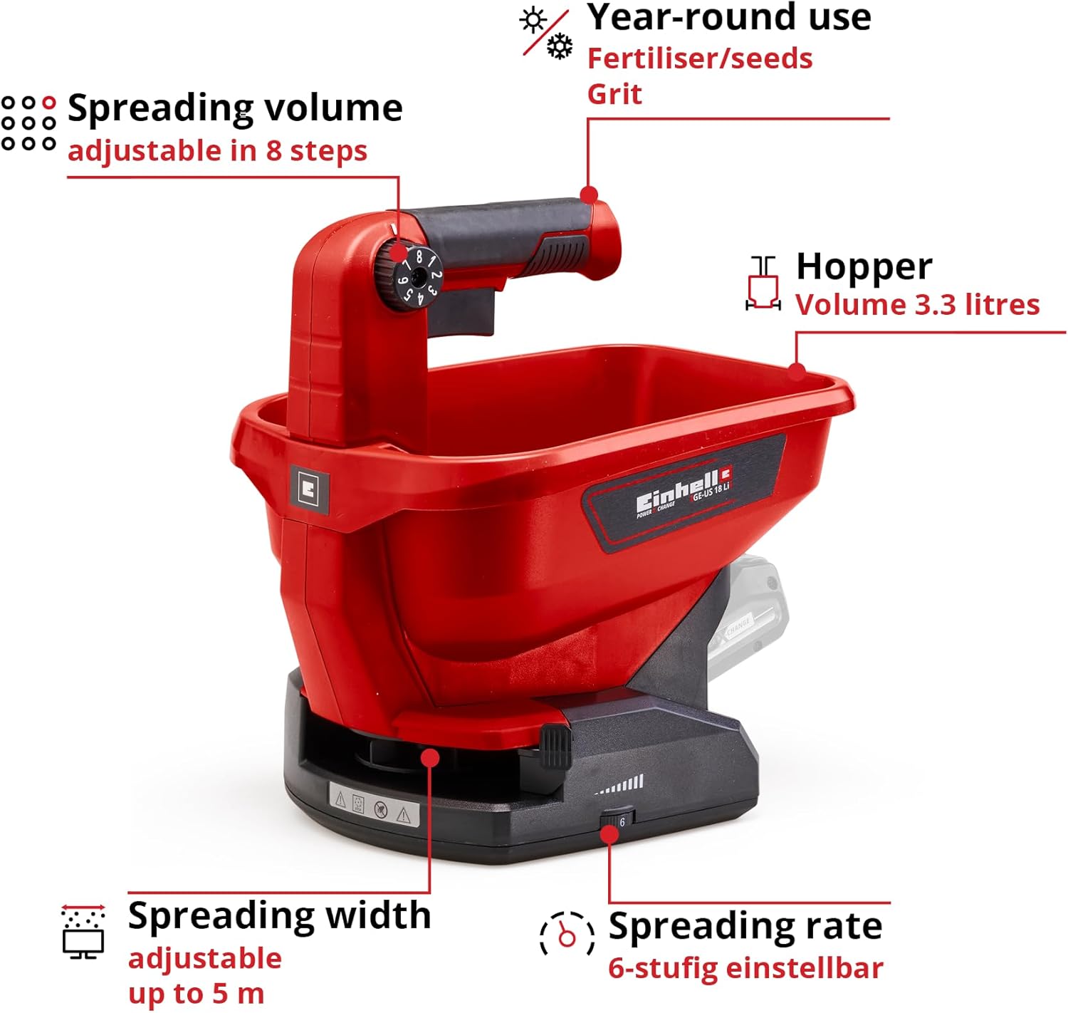 Thumbnail 2 de Einhell Cordless Spreader 18V Power X-Change GE-US 18 Li Solo