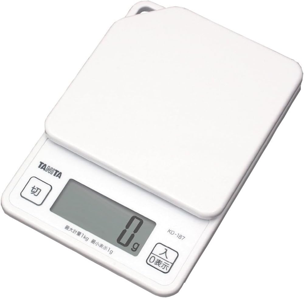 Detalle de TANITA KD-187-WH デジタルクッキングスケール 1g単位・最大1kg、フック穴付き