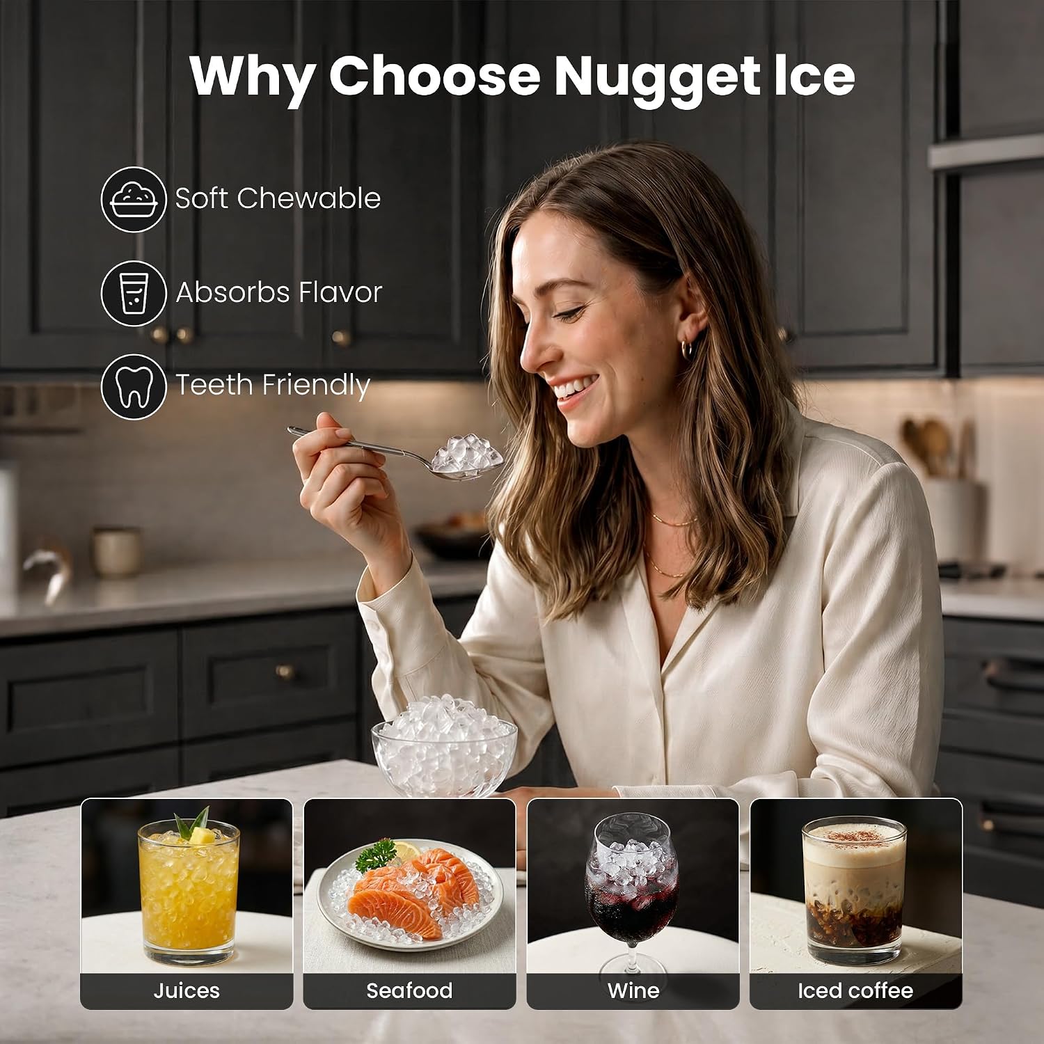 Thumbnail 5 de AGLUCKY ICE MAKER Countertop Nugget Ice Maker, 35 lb/Day, Self-Cleaning