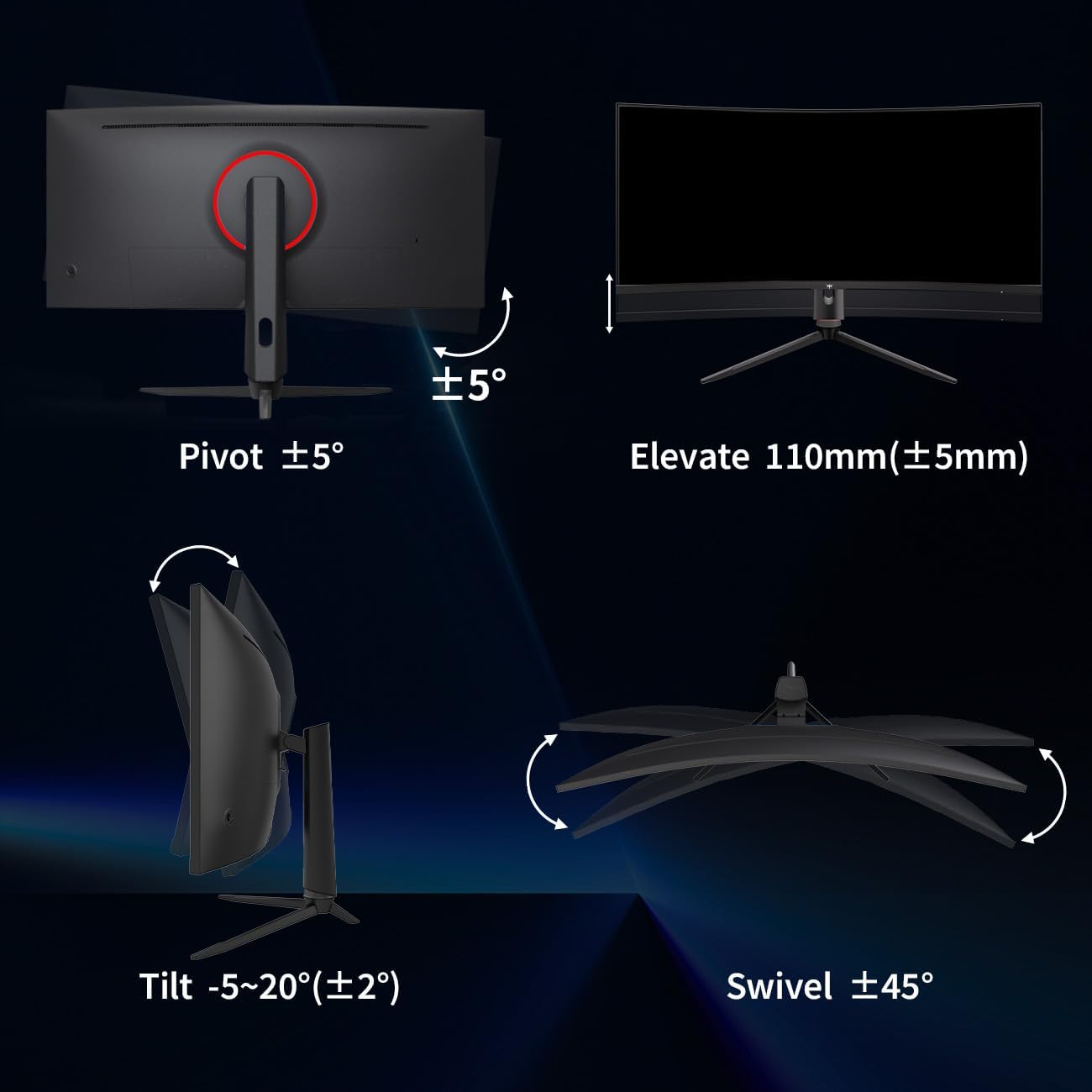 Thumbnail 6 de KTC 34 Inch Ultrawide Monitor H34S18S — 180Hz WQHD Curved Gaming Display