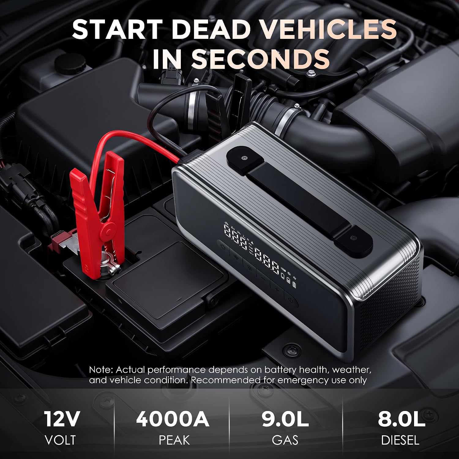 Detalle de Portable Jump Starter with Air Compressor 4000A