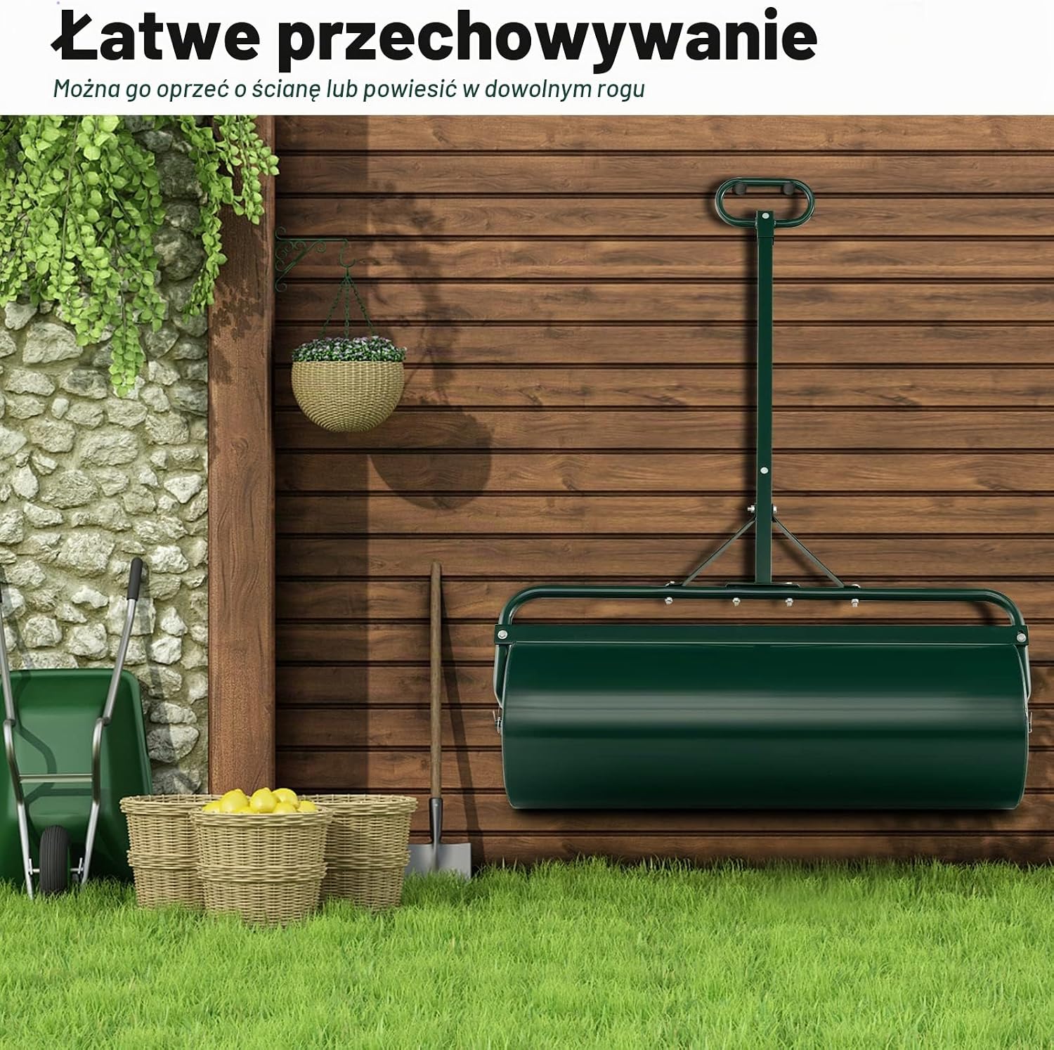 Detalle 1 de FANTASK 4008GNGT-2-VC – metalowy walec do trawy 63 l, średnica 30 cm