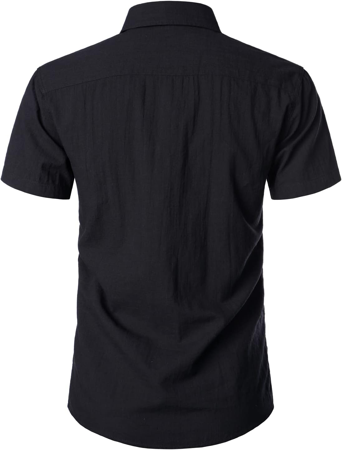 Thumbnail 1 de PARKLEES Men's Fitted Cotton Linen Short Sleeve Button Up Shirt