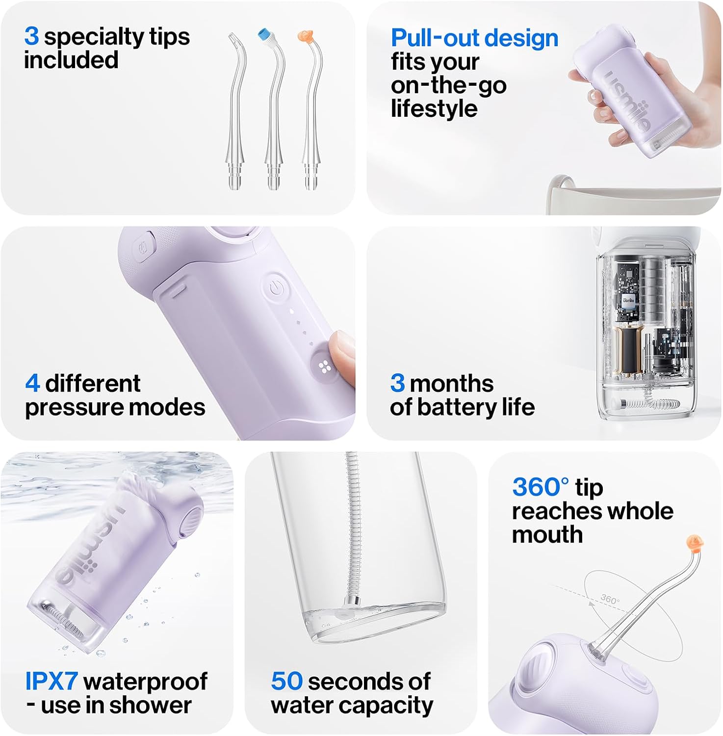 Thumbnail 4 de usmile C10 Portable Water Flosser 95-Day Battery