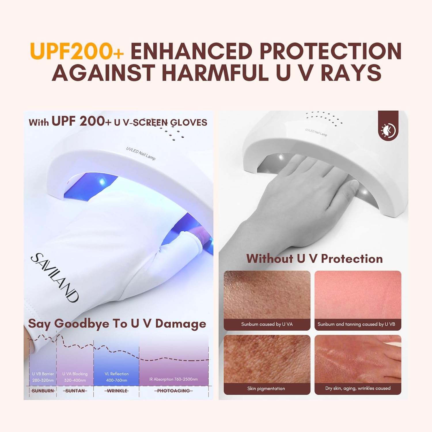 Thumbnail 2 de Saviland U V Shield Handschuhe für Nägel – fingerlose UPF-200+ UV-Schutz-Handschuhe