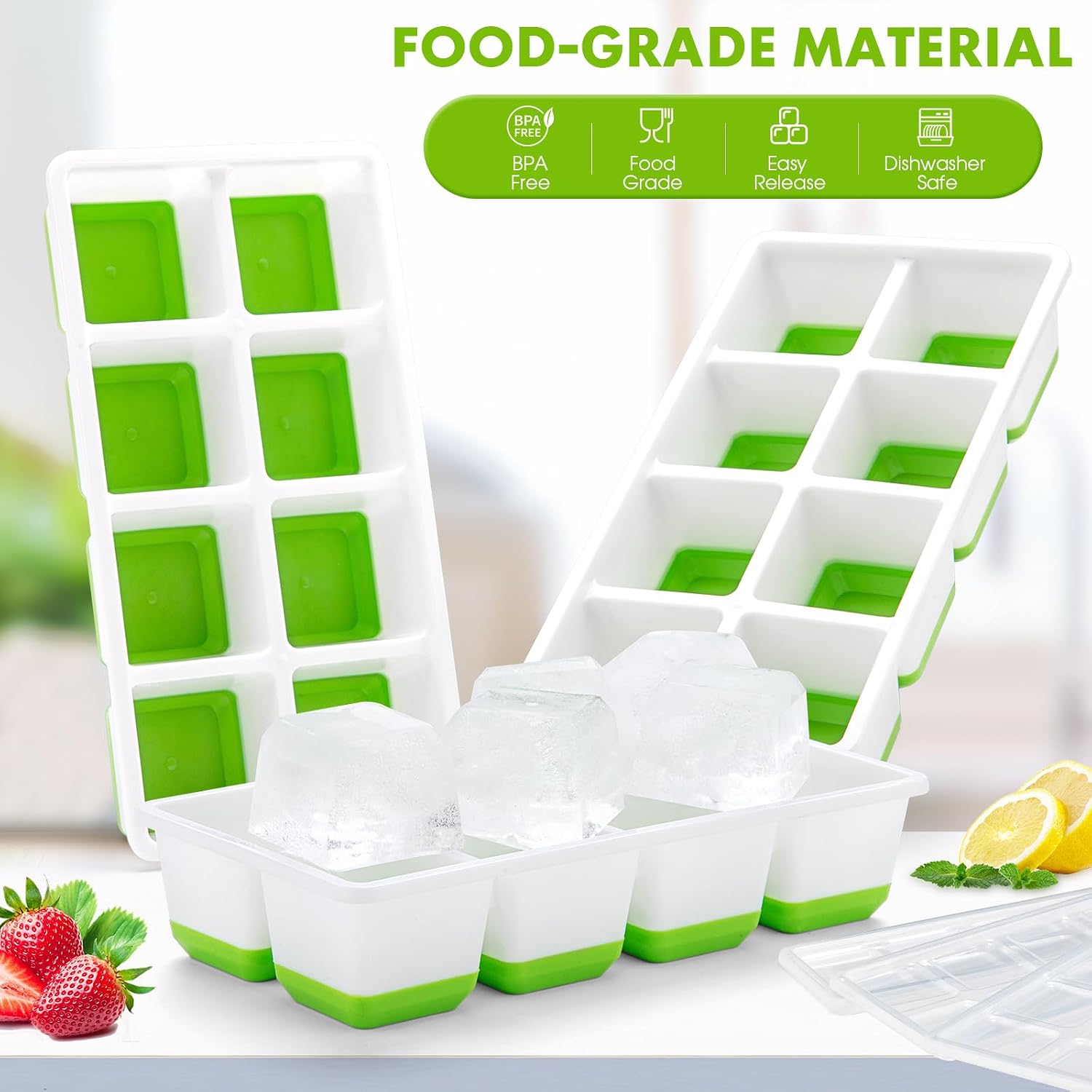Thumbnail 2 de Sinnsally Silicone Ice Cube Trays 3‑Pack