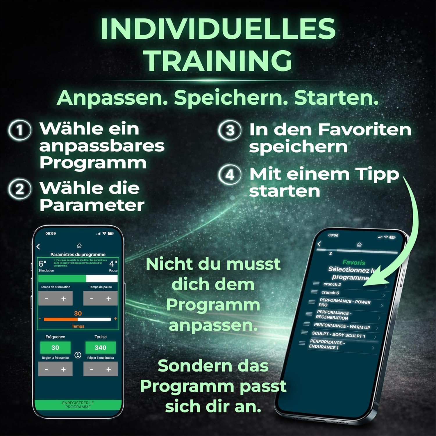 Detalle de TESMED X-Pulse Wiederaufladbarer kabelloser EMS-Muskelstimulator – 2 Geräte, App-Steuerung, 130 Intensitätsstufen