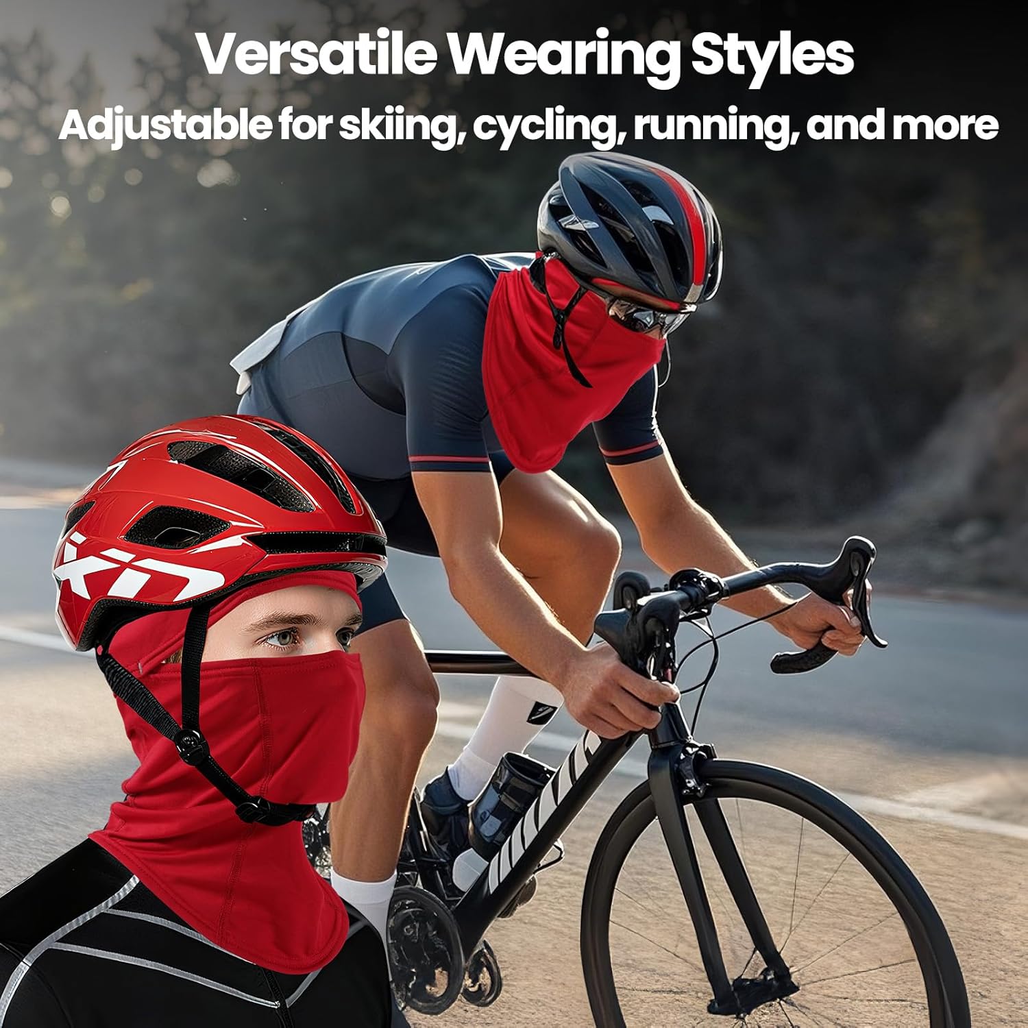 Thumbnail 5 de Huccik Passamontagna Invernale: maschera da sci windproof, copri volto felpato per moto, sci e ciclismo