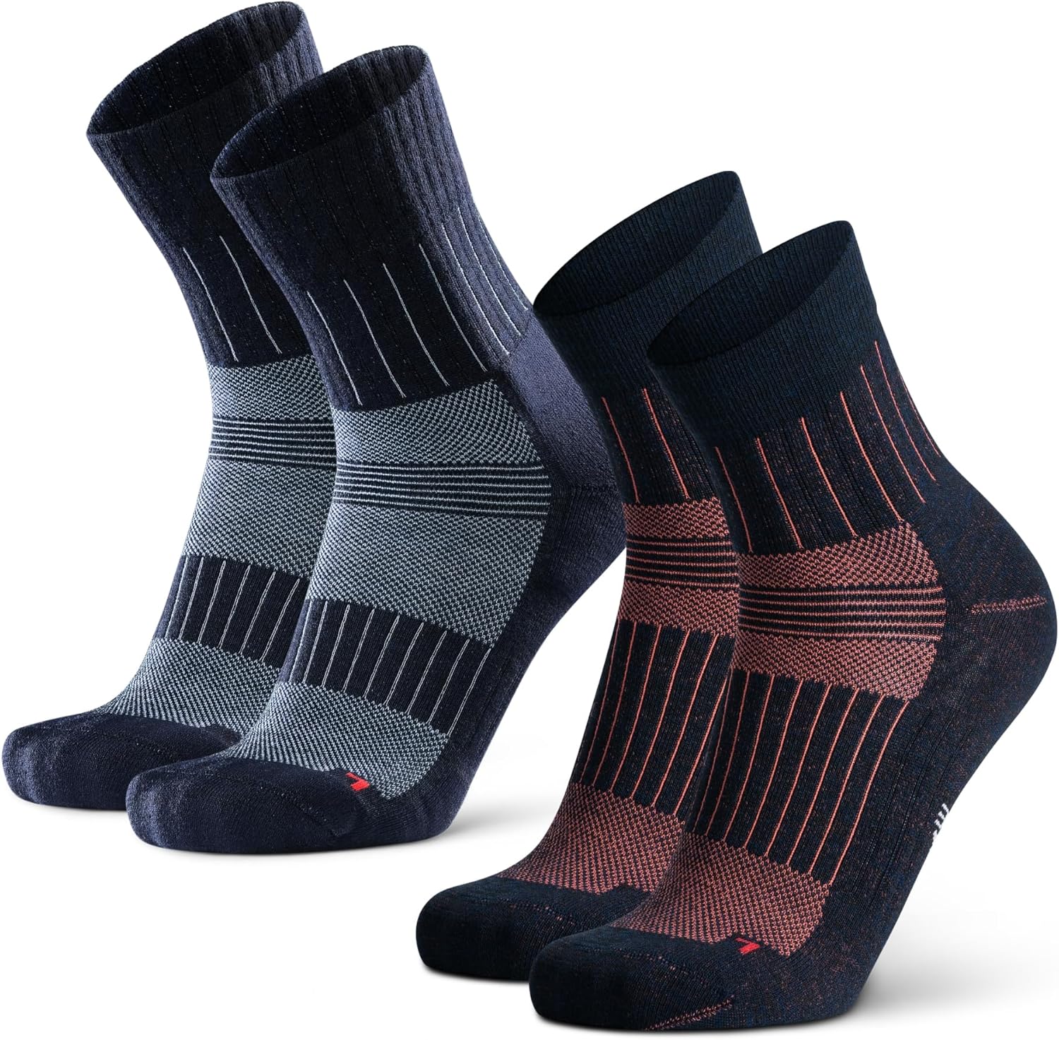 Thumbnail 6 de Danish Endurance Chaussettes de cyclisme en laine mérinos thermiques (lot de 2) pour homme et femme