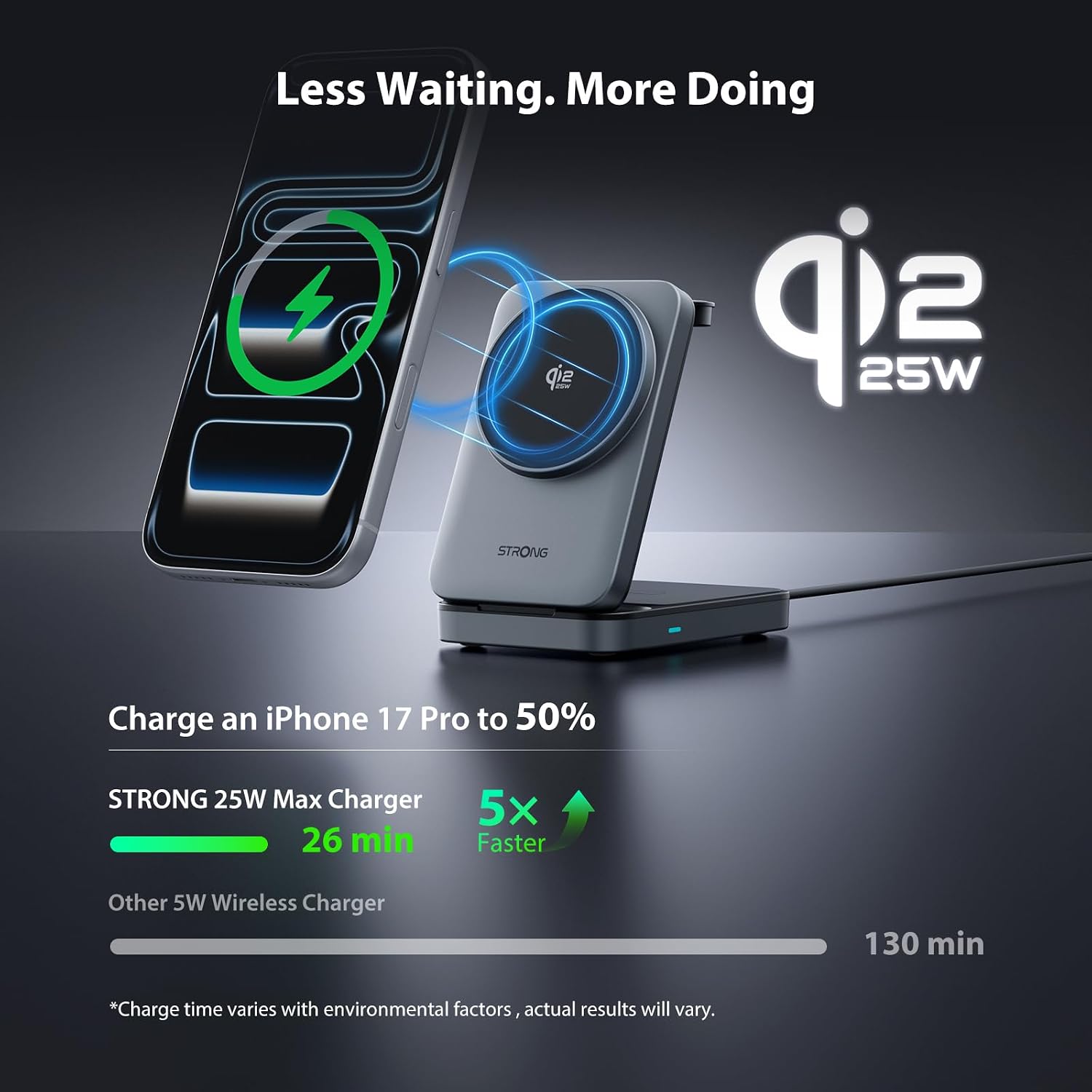 Detalle de STRONG 3-in-1 Wireless Charging Station, 25W