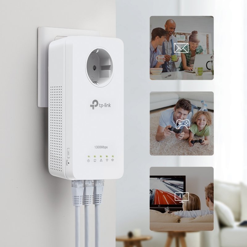 Detalle 2 de TP-Link TL-WPA8631P KIT Powerline AV1000 + WiFi AC1300 con Enchufe integrado