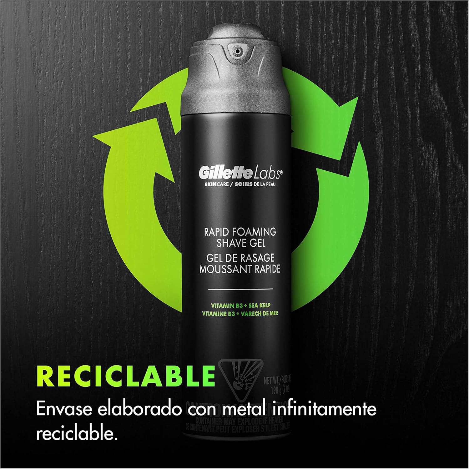 Detalle 2 de Gillette Labs Gel de Afeitar Espuma Rápida 🌟 Refresca y Protege