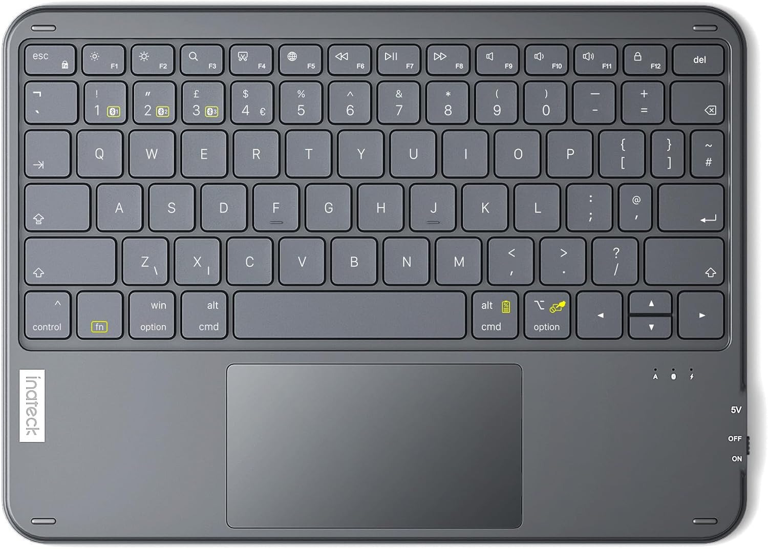 Detalle de Inateck KB01105: Ultra‑Slim Bluetooth Keyboard with Touchpad for iPad, Windows and more
