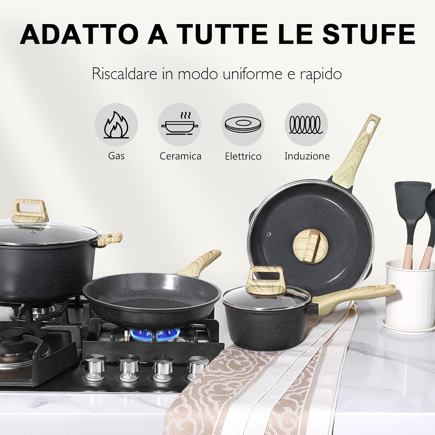 Thumbnail 5 de GiPP 18PCS Set di Pentole in Ceramica