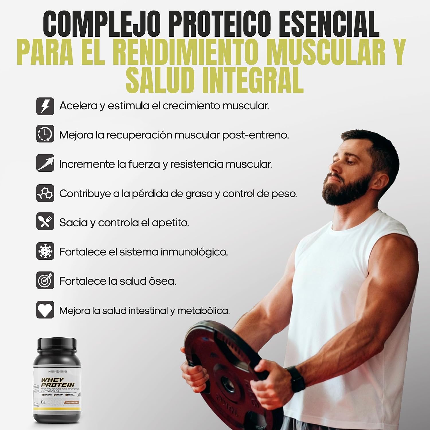 Detalle 2 de Whey Protein en Polvo 100% Pura 💪 1kg