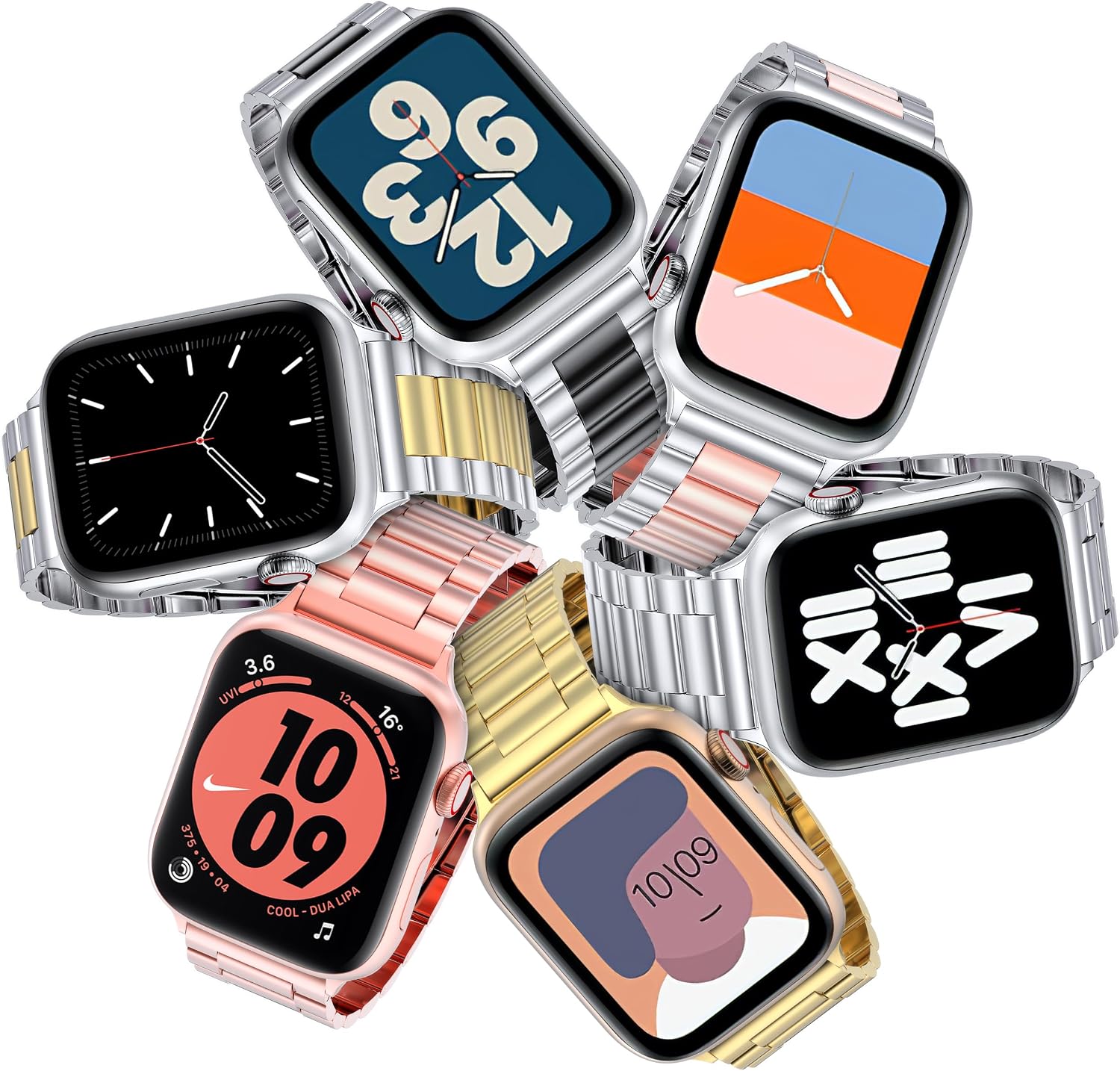 Detalle 2 de OULUOQI stainless steel Apple Watch replacement band (316 stainless steel) for 38–49mm models