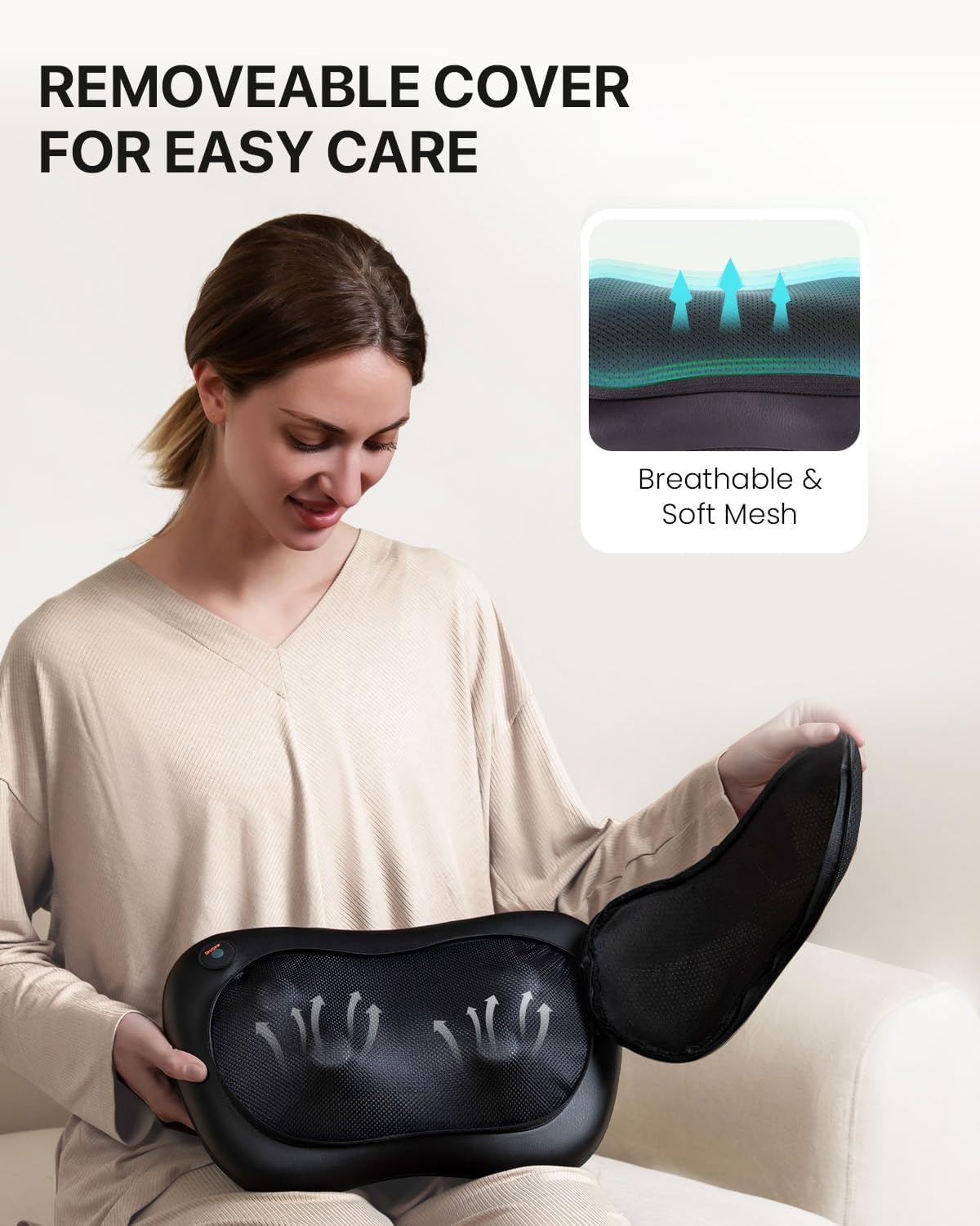 Thumbnail 5 de ALLJOY Masseur de Cou Cervical Shiatsu – Coussin chauffant 4 nœuds, 3 vitesses pour nuque et épaules