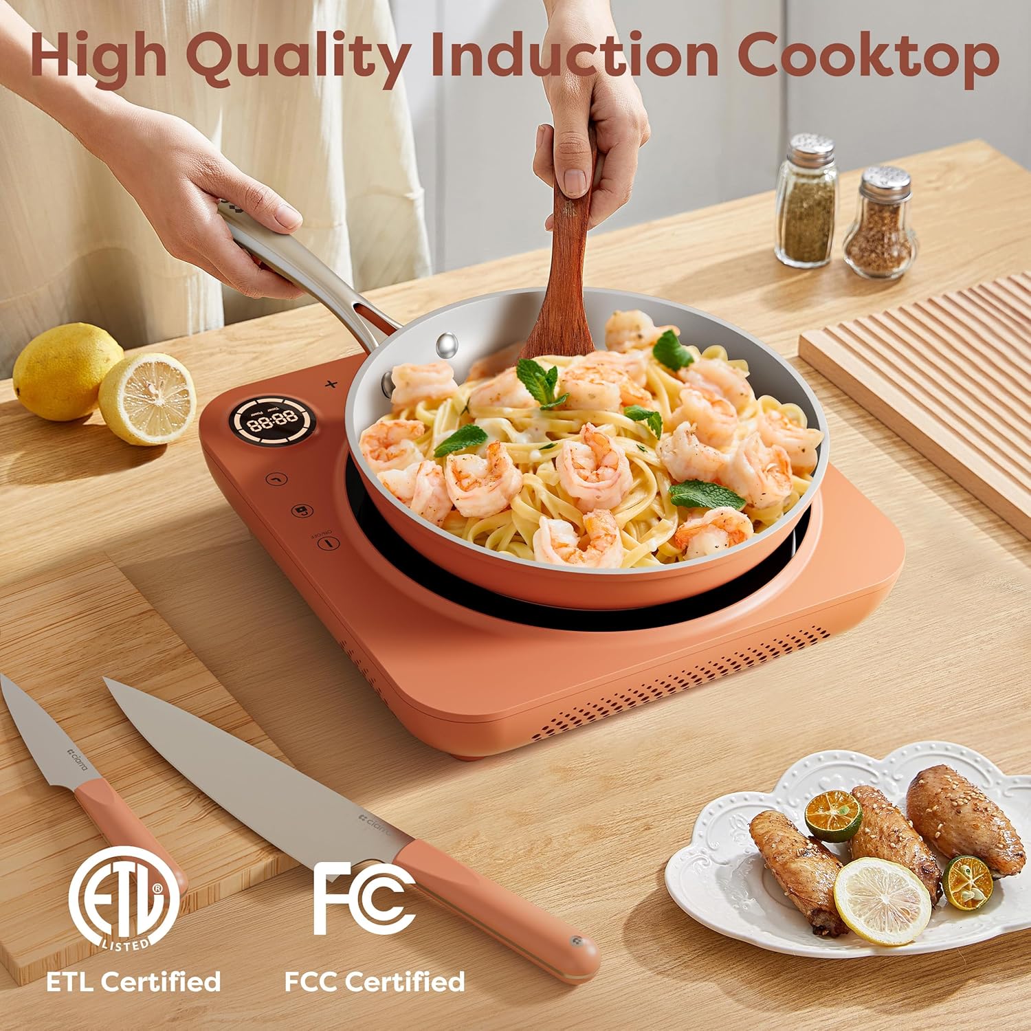 Detalle de CIARRA CATIH1A-O orange induction cooktop ⏲