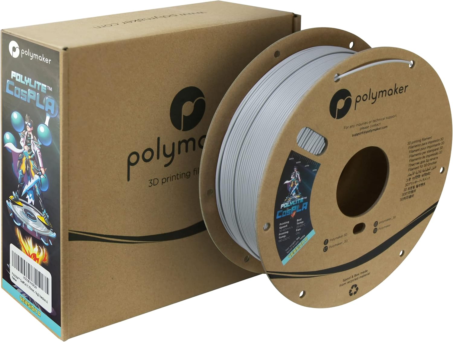 Thumbnail 1 de Polymaker PolyLite CosPLA Version A PLAフィラメント 1.75mm・1kg、研磨しやすく塗装向き