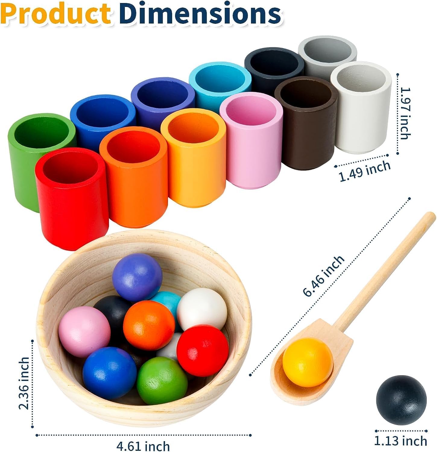 Detalle 2 de Montessori Spielzeug 12 Kugeln