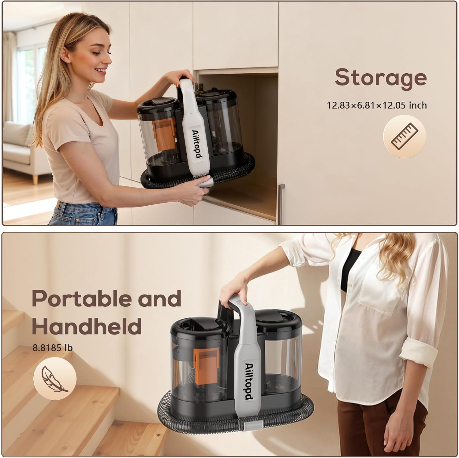 Thumbnail 6 de Ailltopd Portable Carpet Cleaner 1.5L Tank