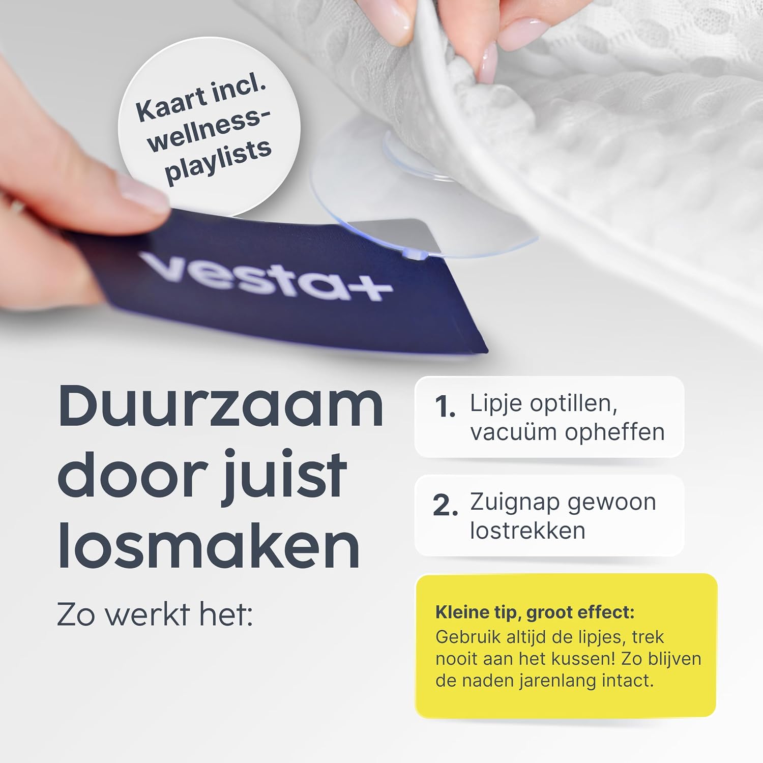 Thumbnail 4 de Vesta+ BK-L-W badkussen XXL, wit, met 6 zuignappen en neksteun van 8 cm