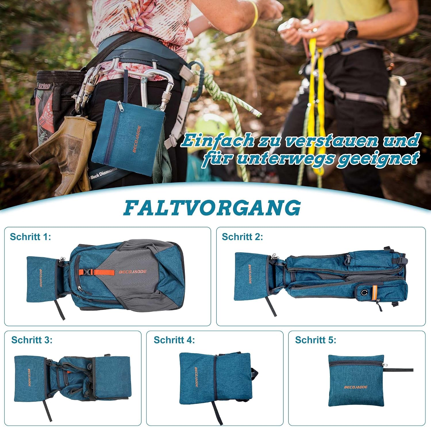 Thumbnail 5 de BECOJADDE 15L Wanderrucksack Türkis
