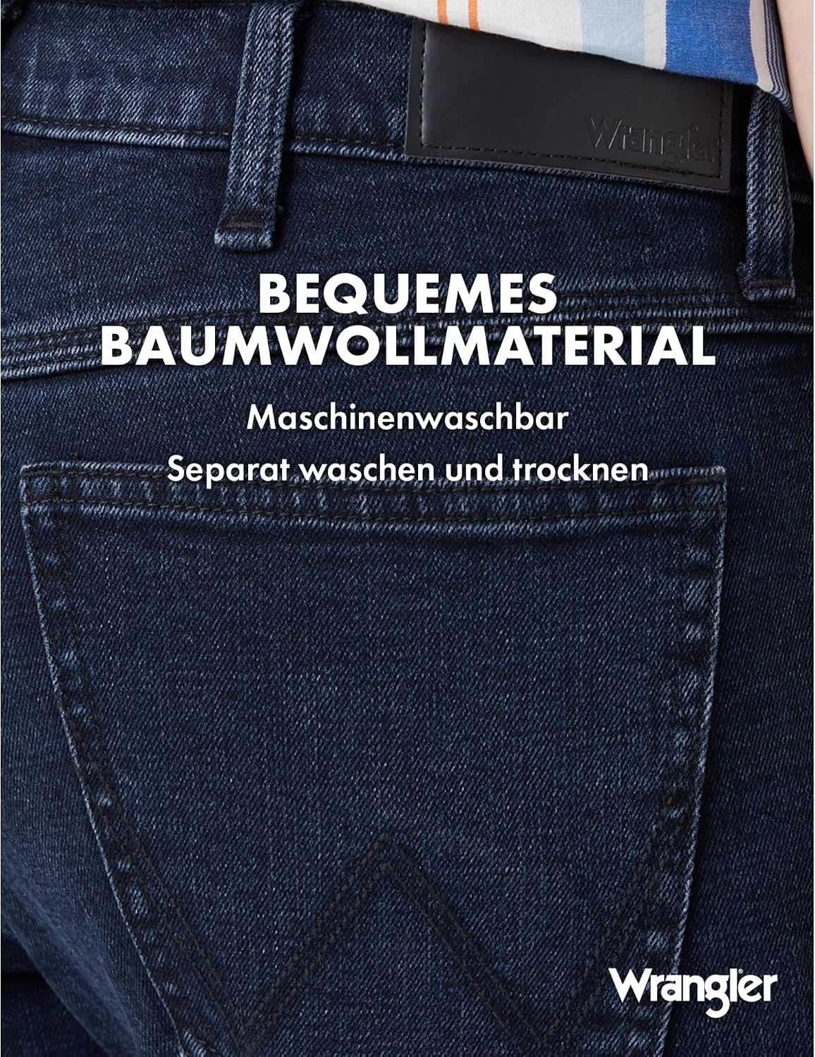 Detalle de Wrangler Herren Jeans Regular – Mid Waist, Regular Fit, Blau/Schwarz