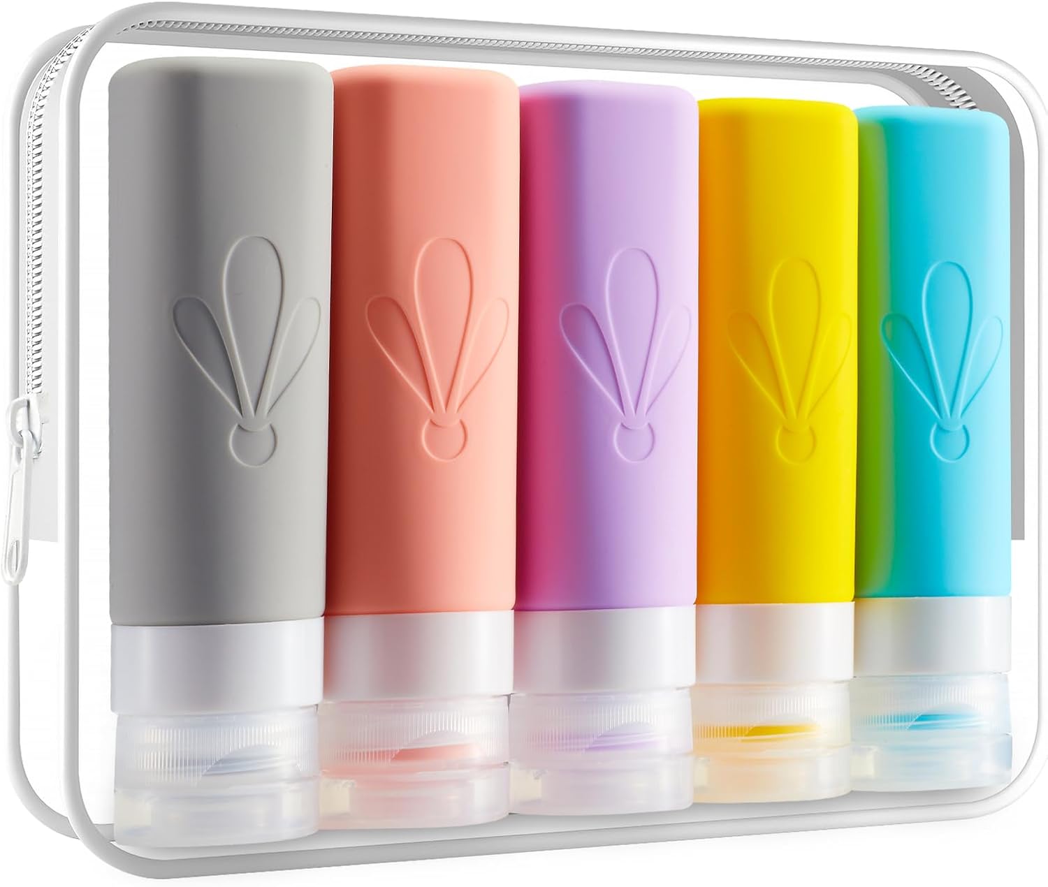 INSFIT Travel Bottles for Toiletries (90ml) – CAA Approved, BPA Free Silicone, Leak Proof with 16 Labels