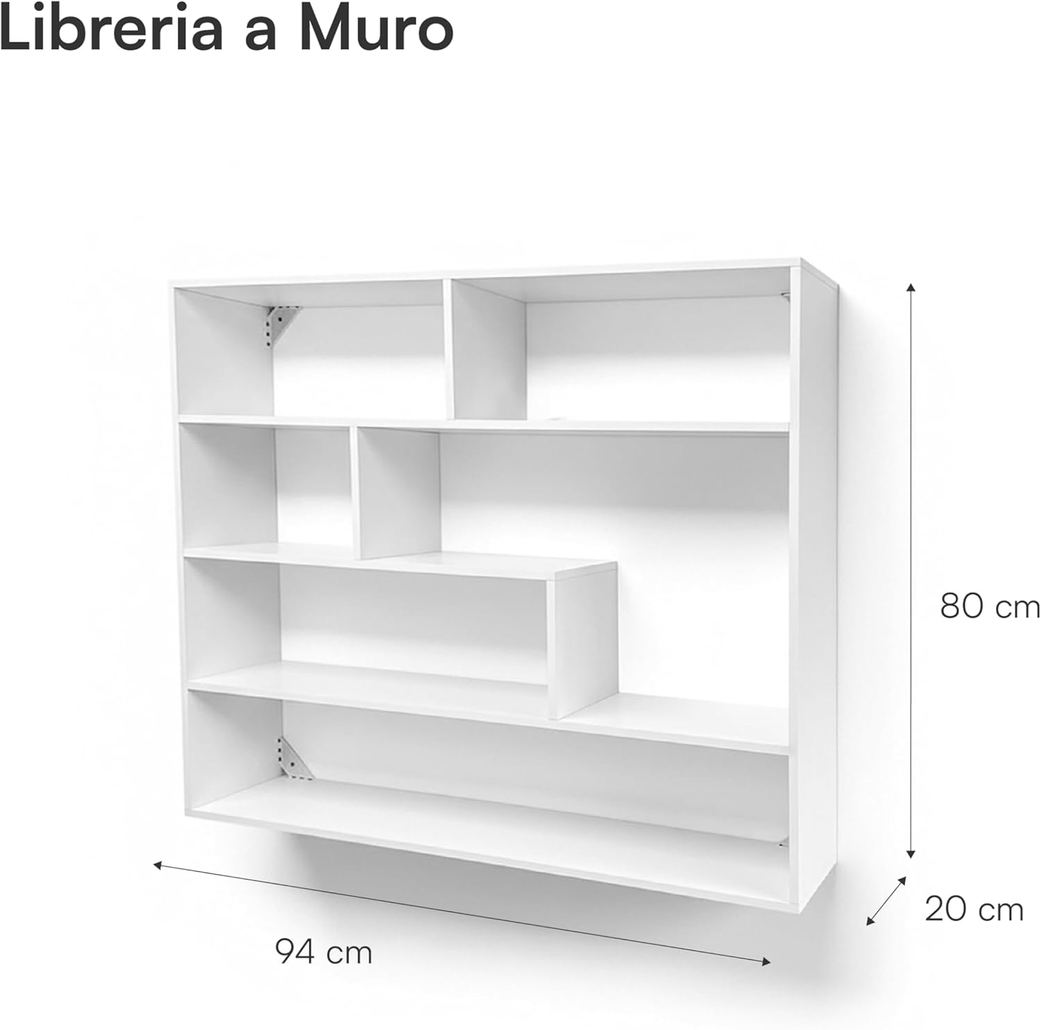 Thumbnail 2 de Baroni Home Libreria di Design Moderna: Scaffale verticale a zig zag 4 livelli, bianco