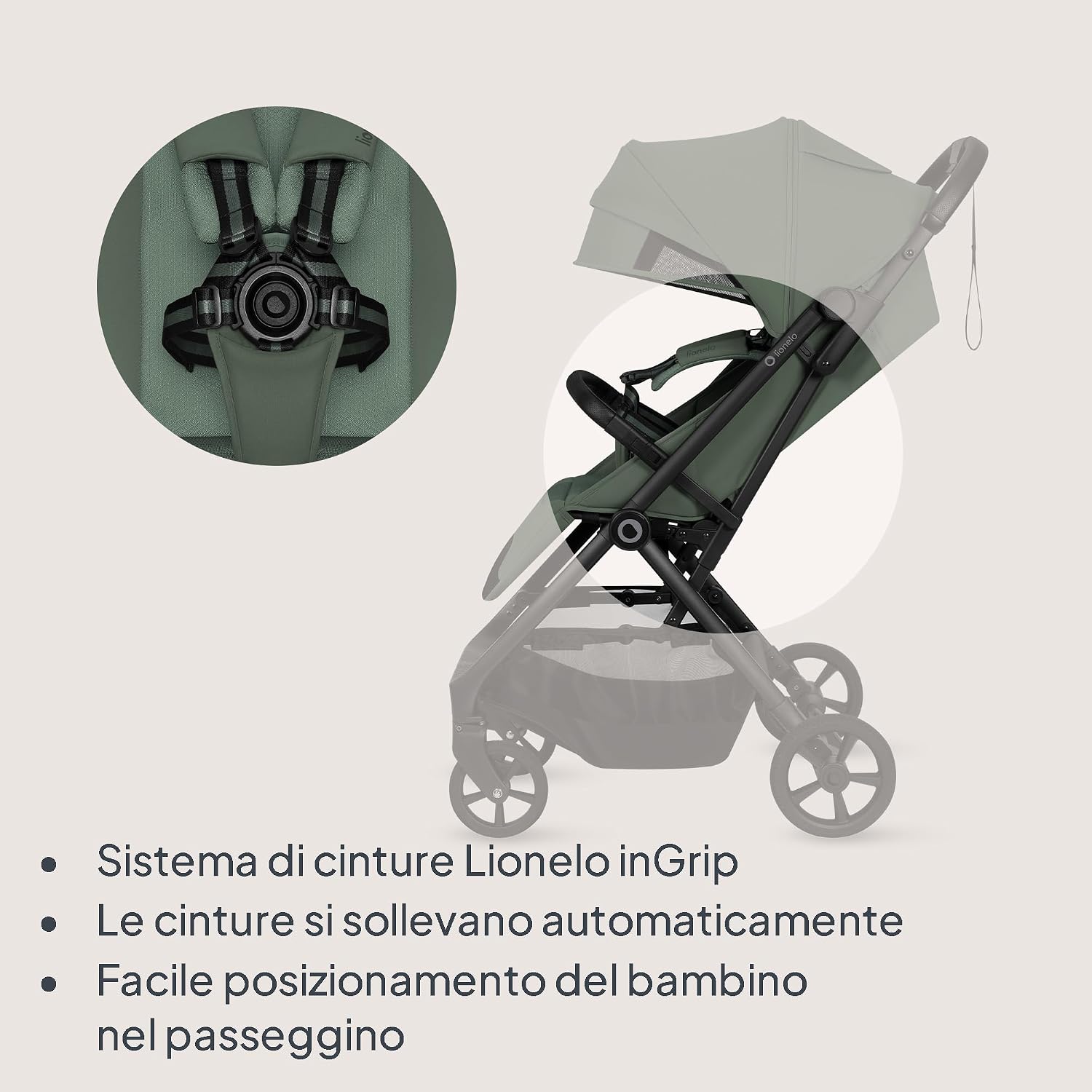 Thumbnail 4 de Lionelo TANSI Passeggino Leggero Compatto: chiusura automatica a una mano e seduta 22 kg
