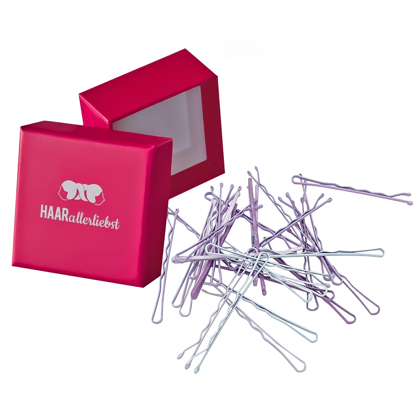 Detalle 2 de HAARallerliebst Premium Bobby Pins Haarklammern – 48 Pastellfarbene 5 cm mit Box