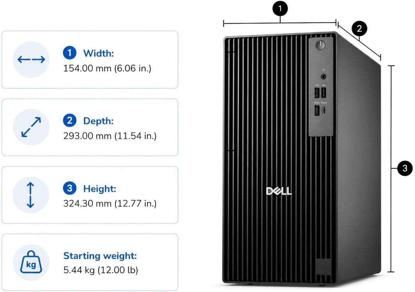 Thumbnail 6 de Dell tower desktop QCT1250