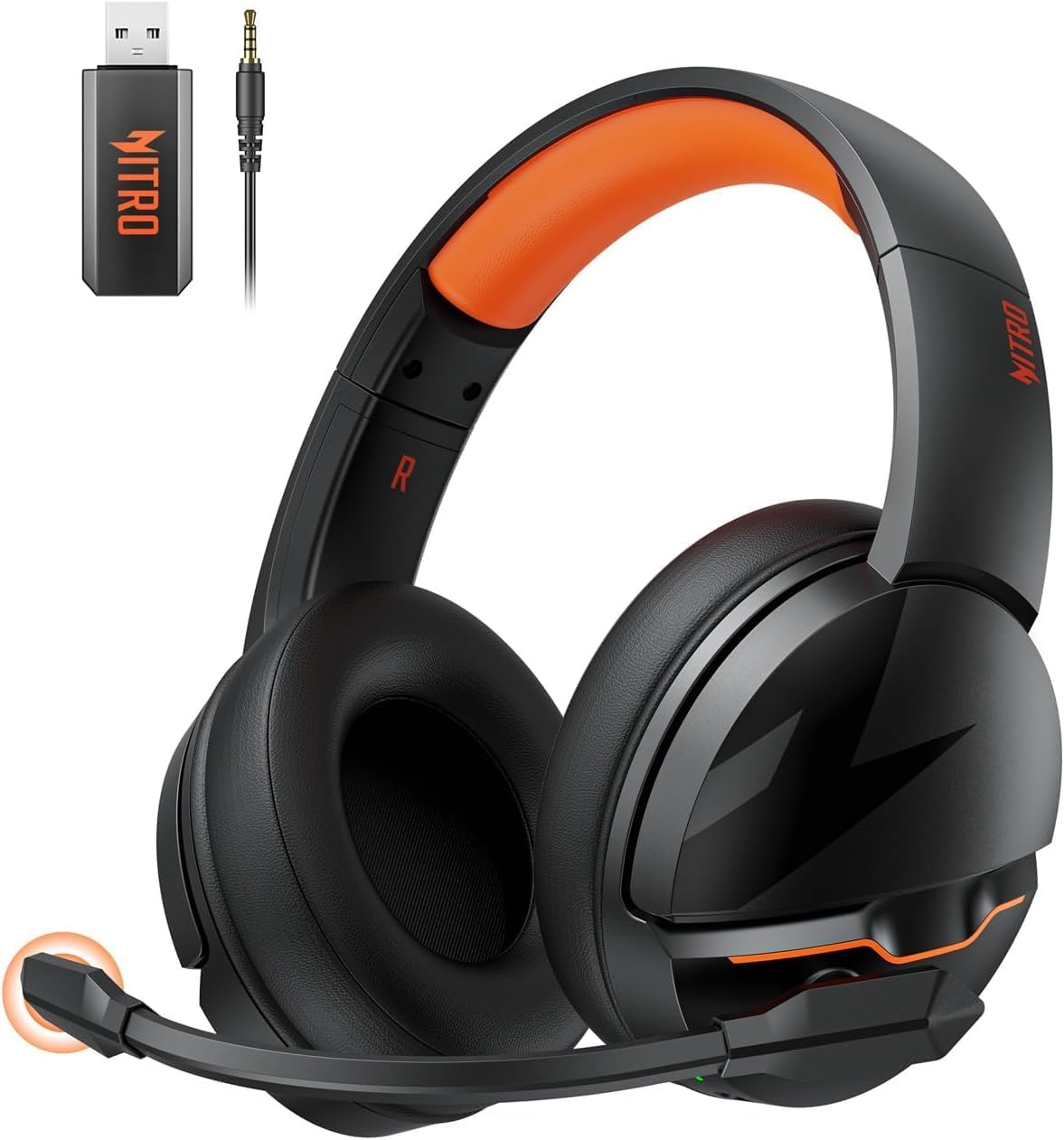 Detalle de Acer Wireless Gaming Headset (Orange) – 2.4GHz PS5/PS4/PC Headset with Bluetooth 5.3