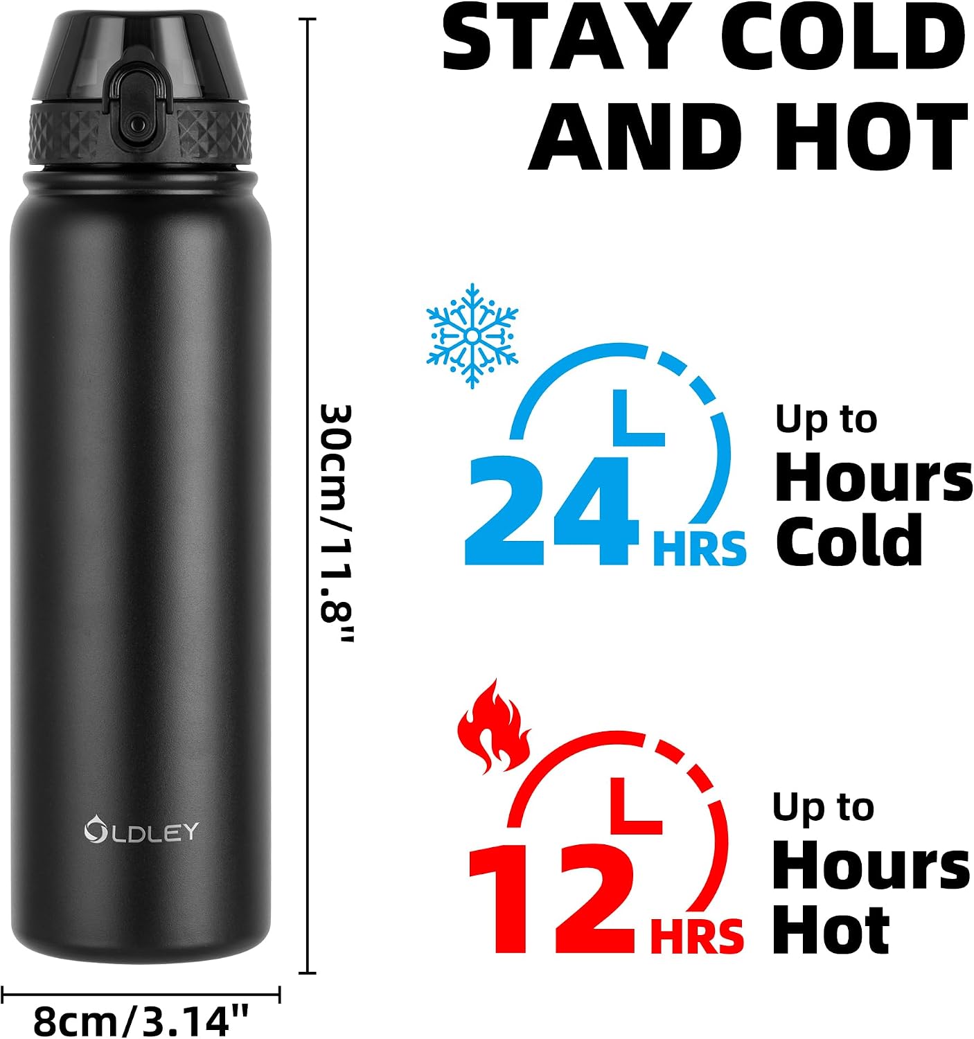 Detalle de OLDLEY Stainless Steel Water Bottle 1 Litre 🚰
