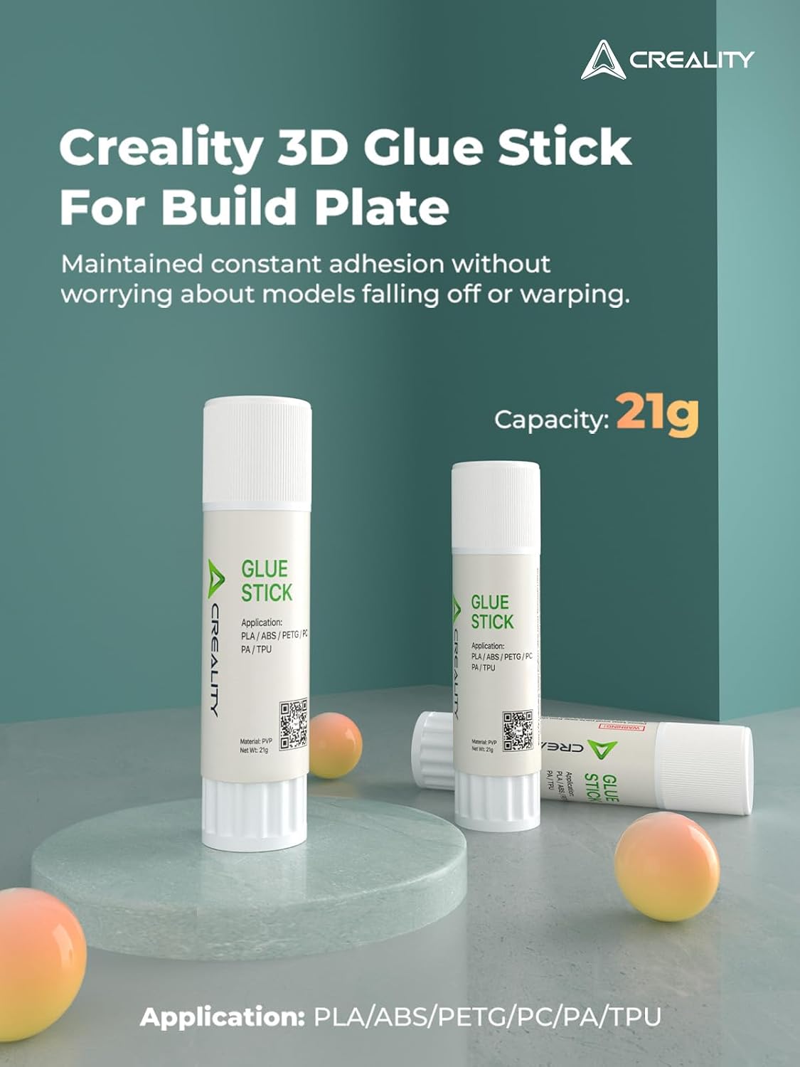 Detalle 2 de Creality Glue-Stick-1_4008030067_LOCALUS1 3D Printer Adhesive Sticks, PVP