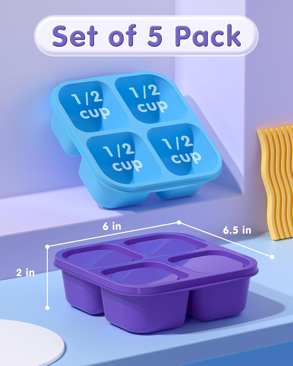 Detalle 2 de Canfanni Divided Snack Containers, 4 Compartments