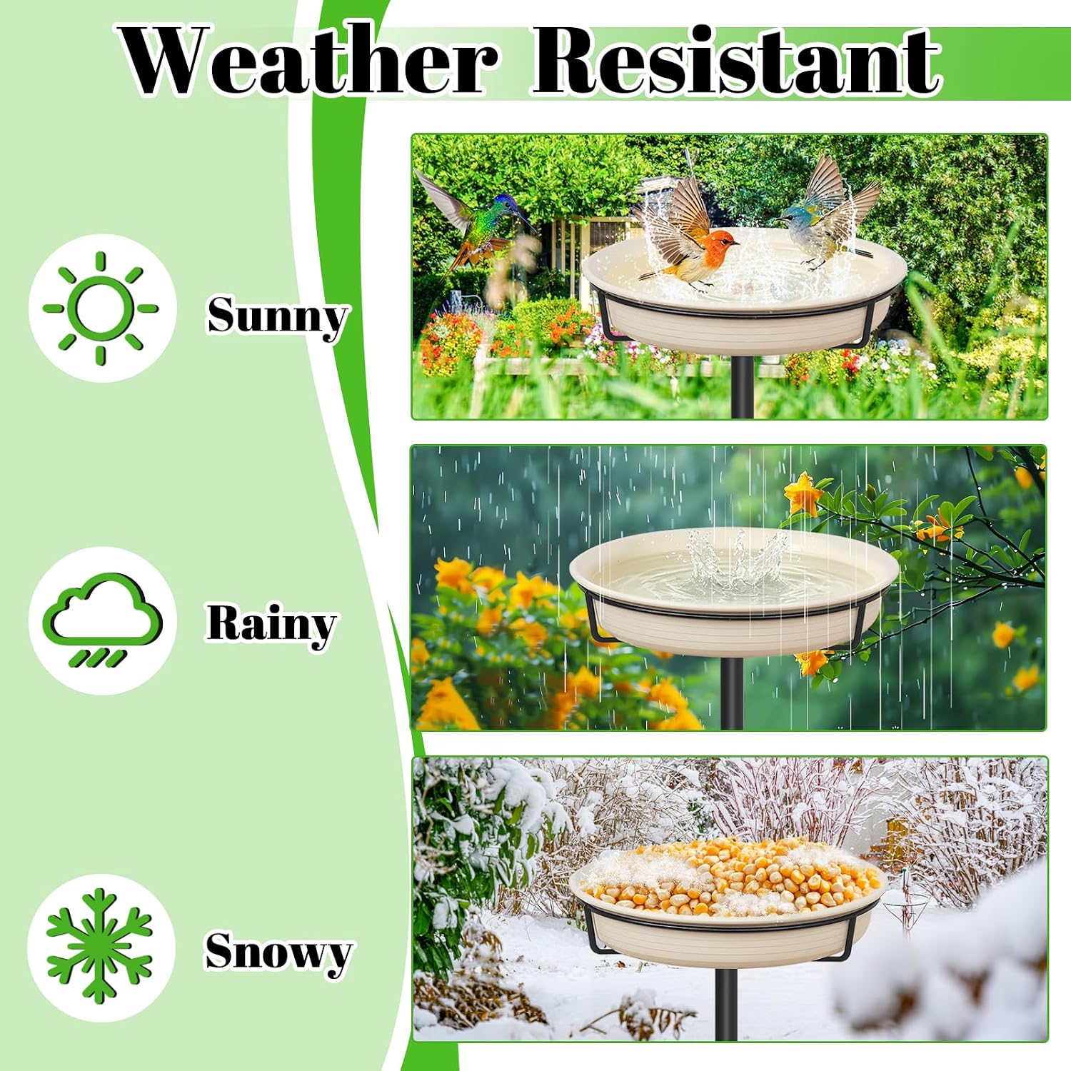 Detalle 2 de YALINKA Bird Bath, 39-Inch