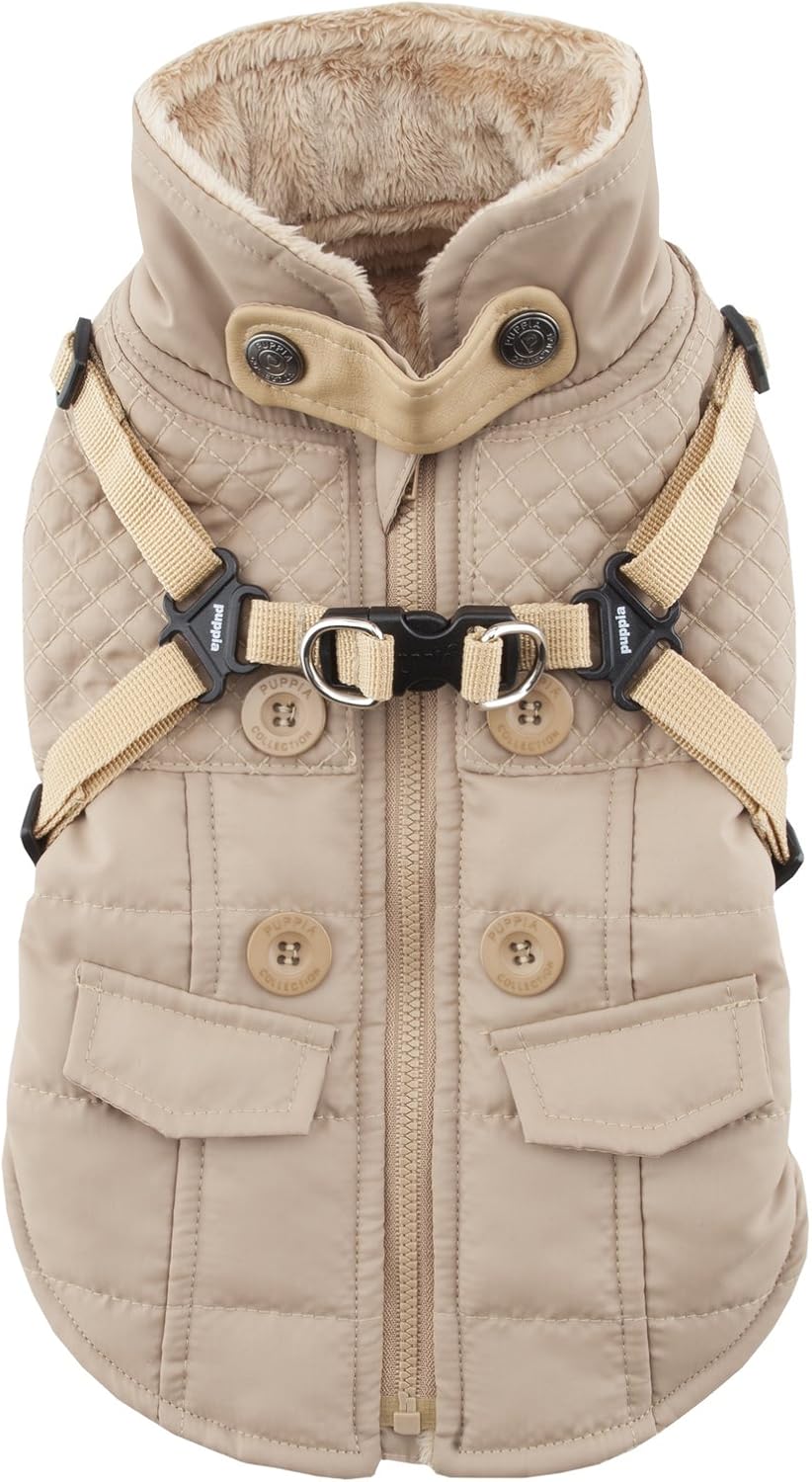 Detalle de Puppia PAQD-VT1463 Wilkes – zimowy płaszcz dla psa XL, ciemnoniebieski