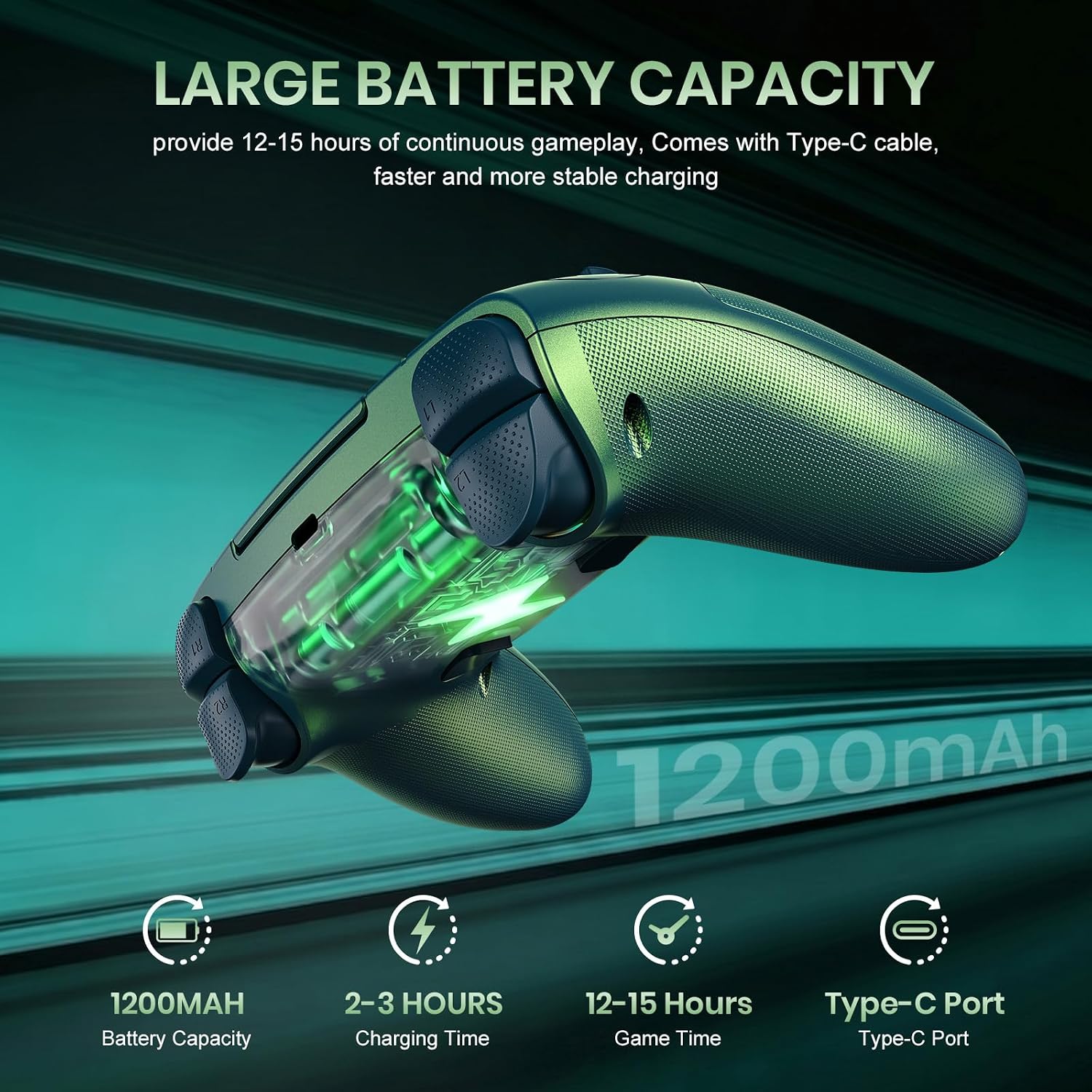 Detalle 2 de Nonbliep Wireless Controller for PS5/Slim/Pro/PC: A practical Bluetooth gamepad with back paddles and audio jack