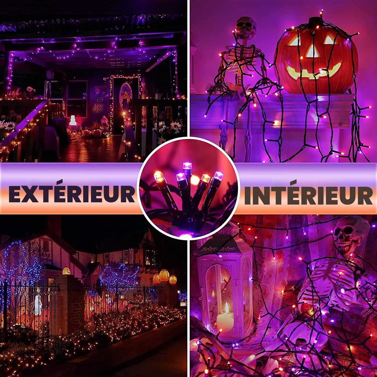 Thumbnail 6 de Joomer Halloween Guirlande Lumineuse Extérieure 20M | 200 LED Orange et Violet