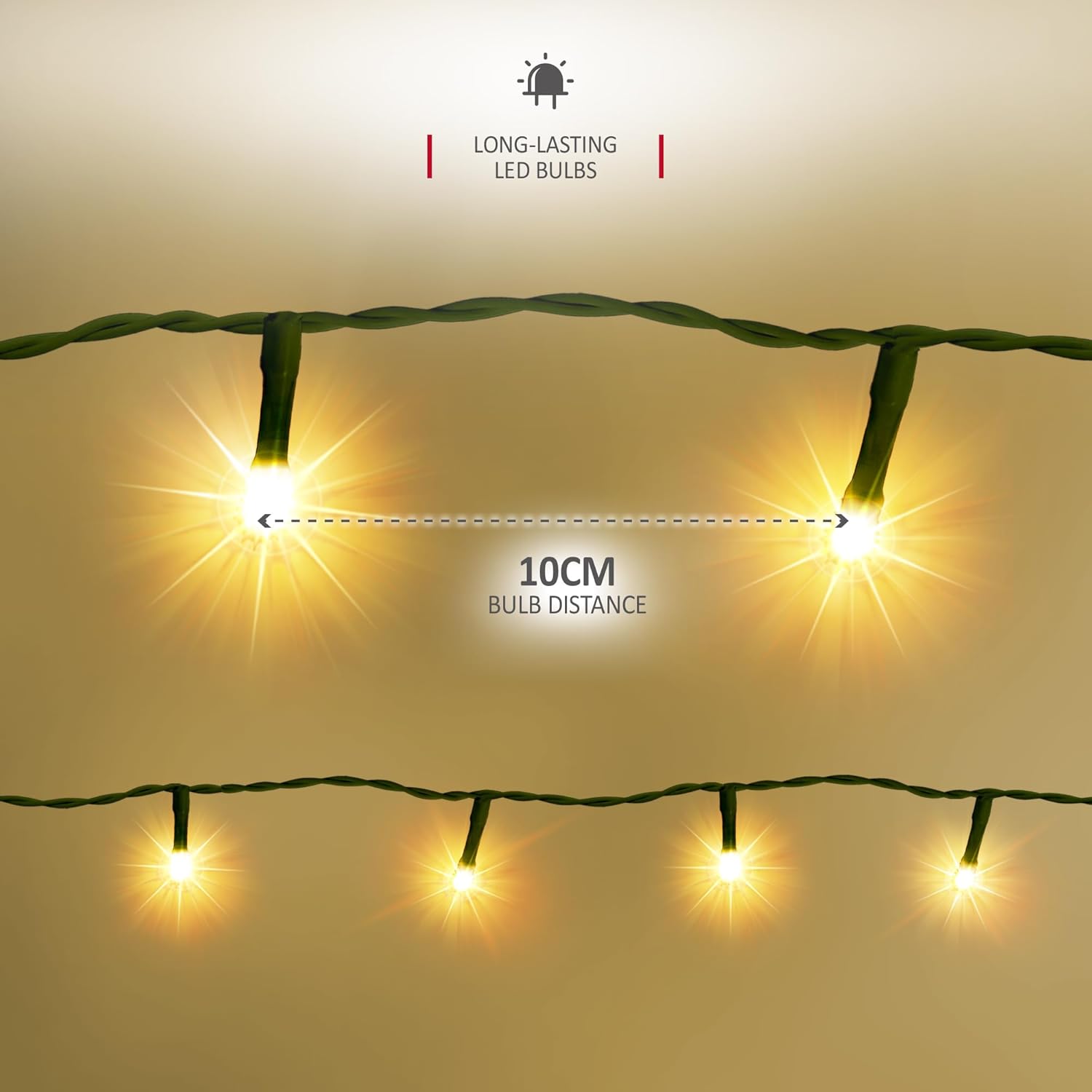 Thumbnail 2 de NETTA Battery Operated 200 LED 20M Christmas Tree Fairy Lights with Timer (Warm White) – 8 Modes