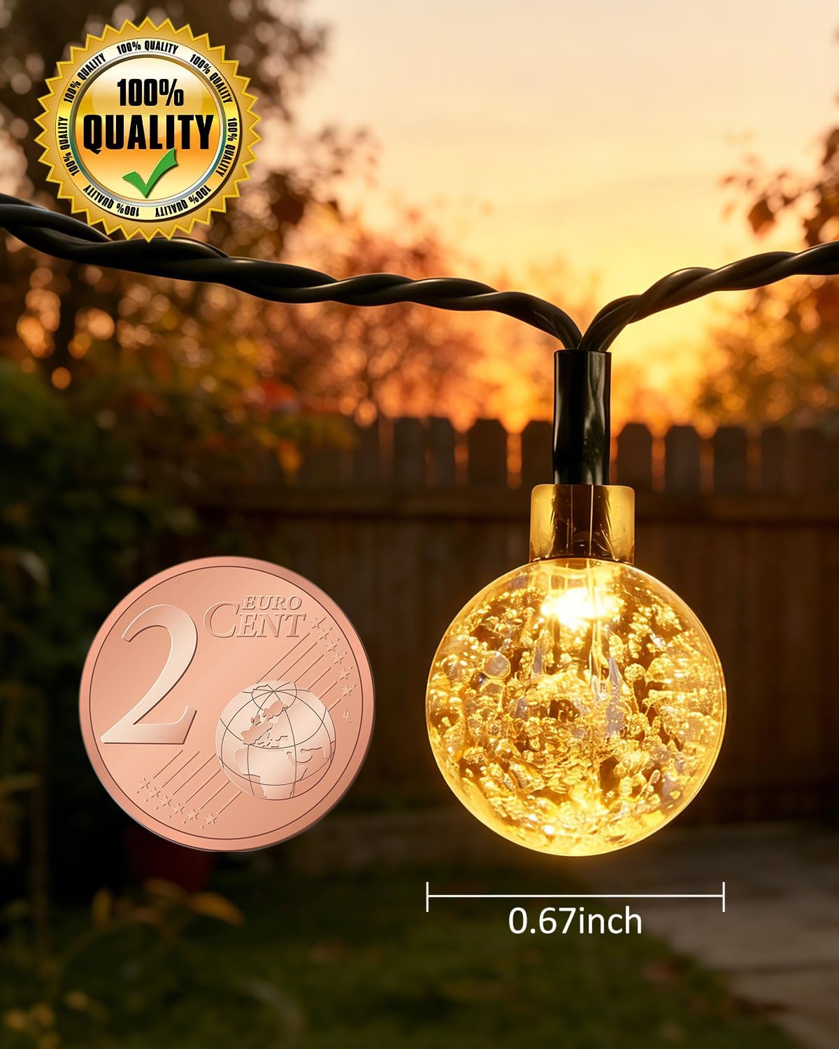Thumbnail 5 de Suright Guirnaldas Luces Exterior Solar: 13 m, 60 LEDs, 8 modos con memoria