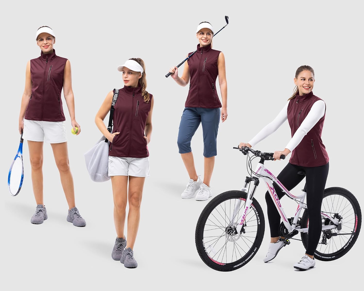 Detalle de 33,000ft Damen Leichte Softshell-Weste – winddicht, wasserabweisend & atmungsaktiv